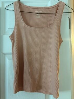 American Eagle Outfitters Ribbed Tank Top in Peach